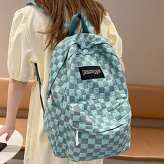 Back To School Girl Plaid Travel Book Backpack Trendy Ladies Kawaii College Backpack Fashion Women Lattice School Bag Female Laptop Student Bag