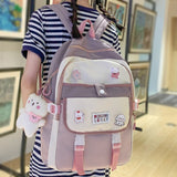 Mojoyce Girl Travel Kawaii Waterproof Book Backpack Women Badge Laptop School Bag Female Cute College Fashion Ladies Leisure Student Bag
