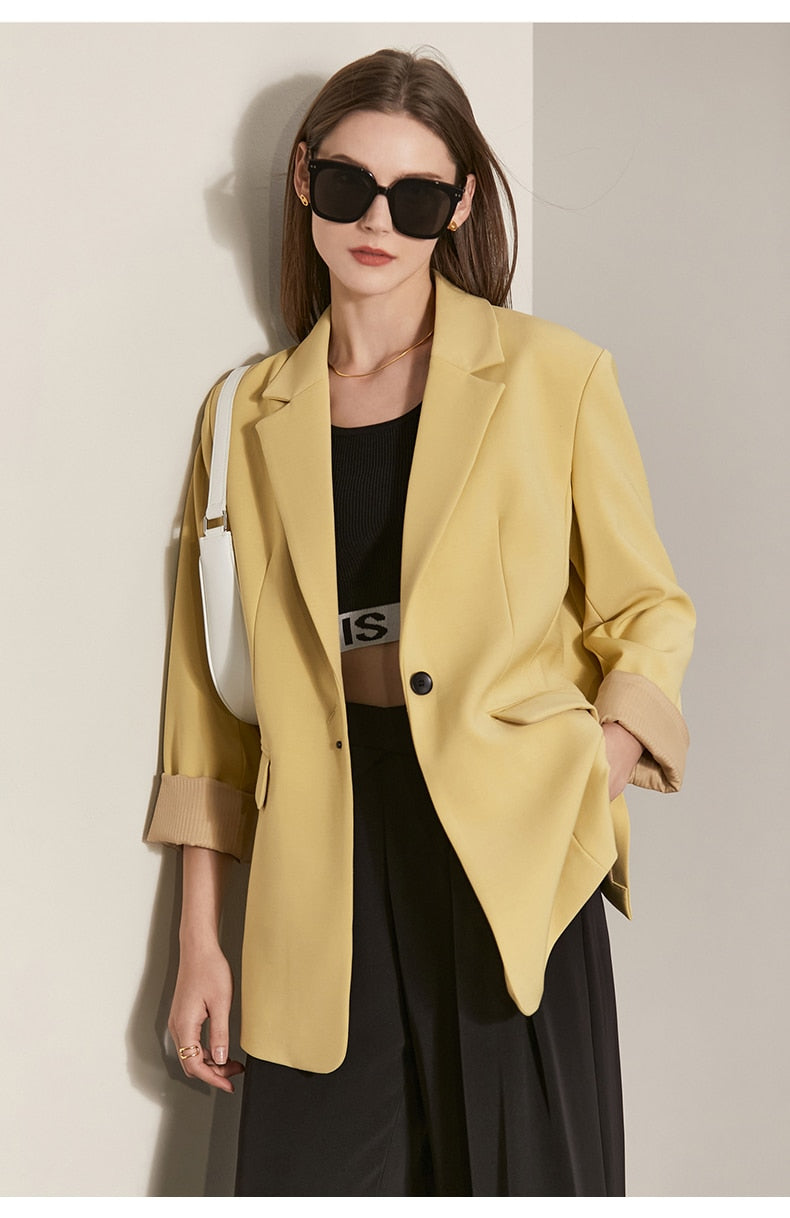 Christmas Gift Mojoyce Women Blazers Spring Office Lady Suit Coat Casual Business Blazers Jackets Loose Female Clothing