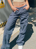 Mojoyce Low Waisted Y2K Grunge Baggy Jeans Harajuku Fairycore Cute Cargo Pants Streetwear Casual Fashion Denim Trousers Cuteandpsycho