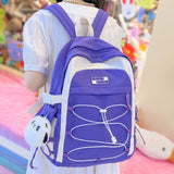 Mojoyce Girl Travel Purple Cross Rope Book Backpack Fashion Women School Bag Lady Kawaii College Backpack Cool Female Laptop Student Bag