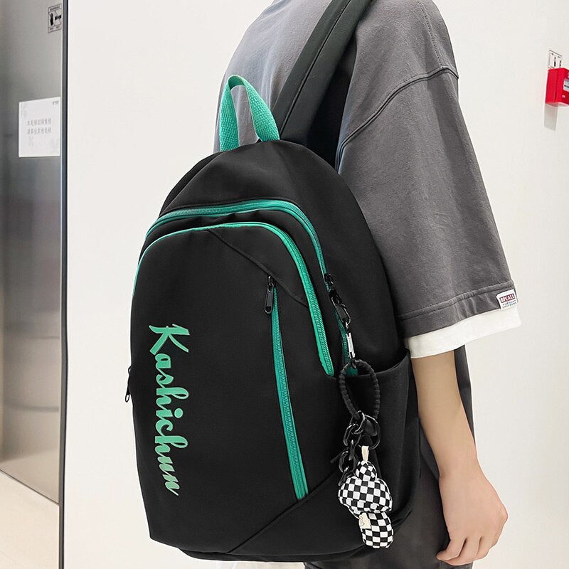 Back to School Female Male White Nylon Book Bag Men Women School Backpack New Lady Travel Student Bags Girl Boy Laptop College Backpack Fashion
