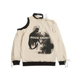 Mojoyce  Deeptown Vintage Sweatshirt Y2k Aesthetic Off The Shoulder Harajuku Hip Hop Grunge Pullover Choker Graphic Hoodies Oversized