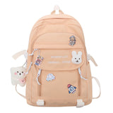 Back to School Trendy Lady Kawaii Badge College Backpack New Fashion Women School Bags Cute Girl Travel Book Backpack Female Laptop Student Bag