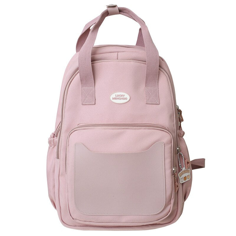 Back To School White Travel Book Backpack Nylon Fashion Ladies Leisure Bag Waterproof Female Cute College Backpack Women Laptop School Bag