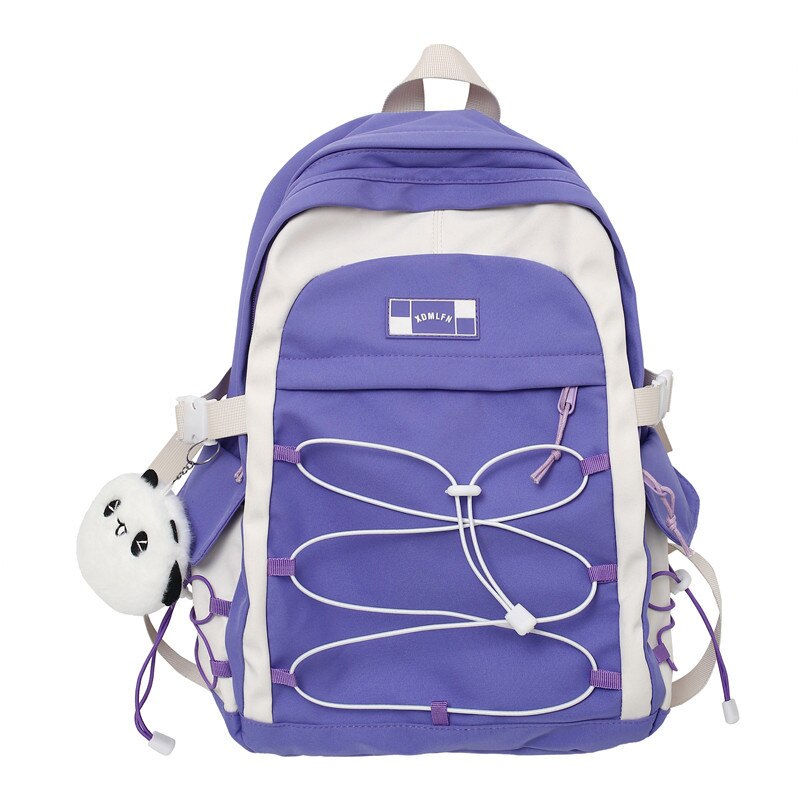 Mojoyce Girl Travel Purple Cross Rope Book Backpack Fashion Women School Bag Lady Kawaii College Backpack Cool Female Laptop Student Bag