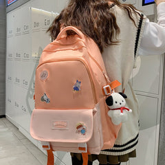 Back to School Girl Waterproof Cute Travel Badge Book Bag Laptop Female Student Trendy Ladies Kawaii College Backpack Women School Bags Fashion