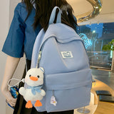 Mojoyce Female Waterproof White Laptop College Backpack Girl Travel Book Backpack Fashion Lady Student Bag Cute Women Trendy School Bags
