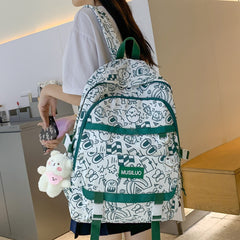 Back to School New Women Waterproof School Bag Girl Travel Cartoon Print Book Backpack Lady Laptop Harajuku Bag Female College Backpack Fashion