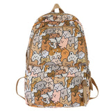 Back to School Lady Graffiti Travel College Bag Girl Cartoon Print Laptop Backpack Trendy Women Cute SchoolBag Female Nylon Book Packet Fashion