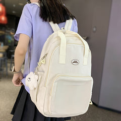 Back To School White Travel Book Backpack Nylon Fashion Ladies Leisure Bag Waterproof Female Cute College Backpack Women Laptop School Bag