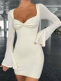 MOJOYCE-Women Summer Sexy y2k Fairy Dress Casual Loose Dress Flared Sleeve Bodycon Mini Dress