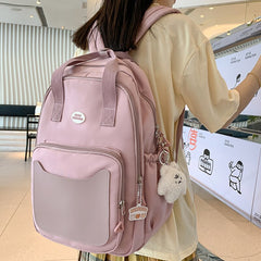 Back To School White Travel Book Backpack Nylon Fashion Ladies Leisure Bag Waterproof Female Cute College Backpack Women Laptop School Bag