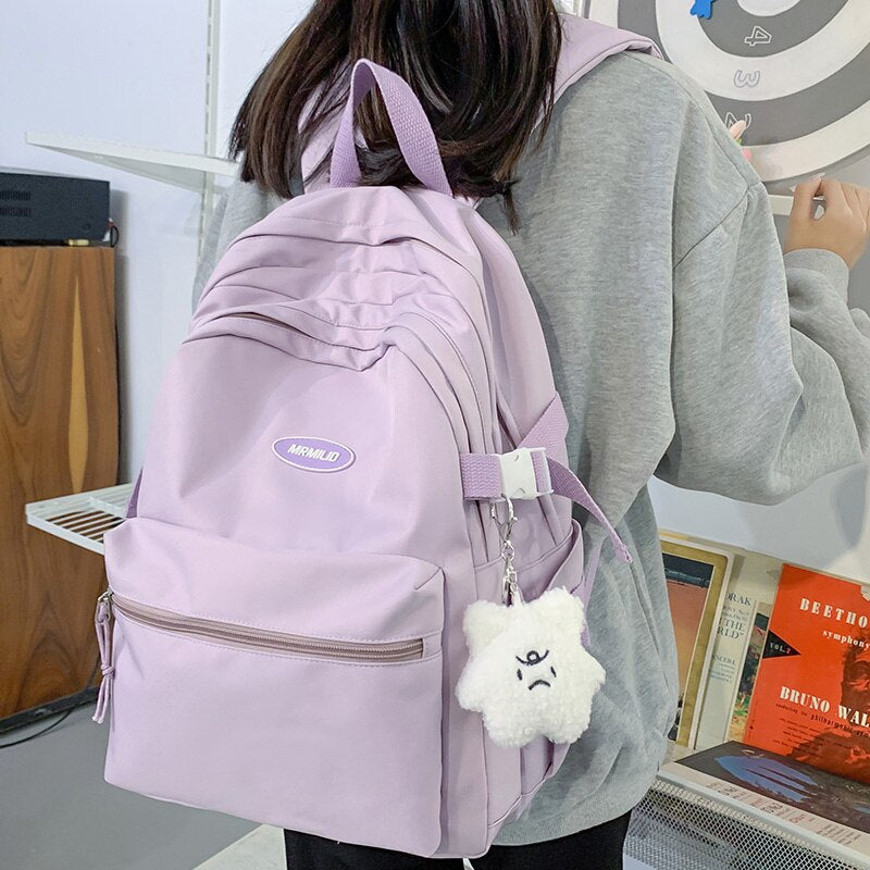 Mojoyce Female Waterproof Student Backpack Cool Trendy Women Kawaii Laptop School Bag Girl College Backpack Fashion Lady Travel Book Bag