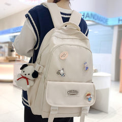 Back to School Girl Waterproof Cute Travel Badge Book Bag Laptop Female Student Trendy Ladies Kawaii College Backpack Women School Bags Fashion