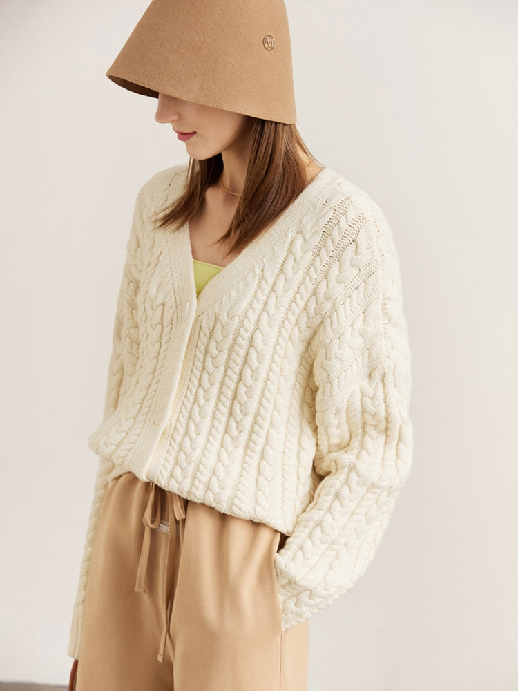 Christmas Gift Mojoyce Cropped Cardigan Sweater Women 2022 Autumn Single-Breasted Fashion Loose Casual Vintage Knitted Tops