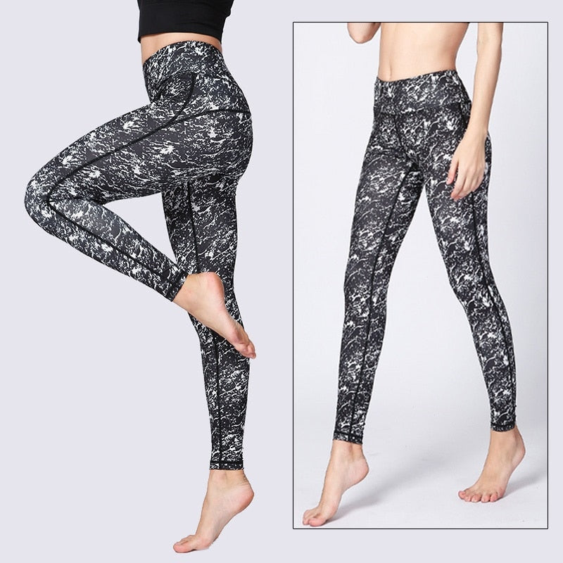 Mojoyce Cloud Hide Women Home Yoga Pants Fitness Gym Exercise Sports Leggings High Waist Sexy Long Print Tights Workout Running Trouser
