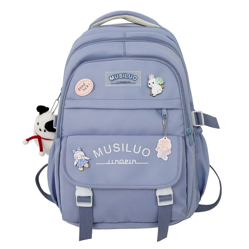 Back to School Trendy Girl Waterproof Travel Badge Book Backpack Ladies Kawaii College Backpack Fashion Women School Bag Cute Female Laptop Bag