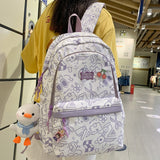 Mojoyce Cartoon Print Female Laptop College Packet Girl Travel Harajuku Book Backpack Lady Kawaii Graffiti Bags Fashion Women SchoolBag