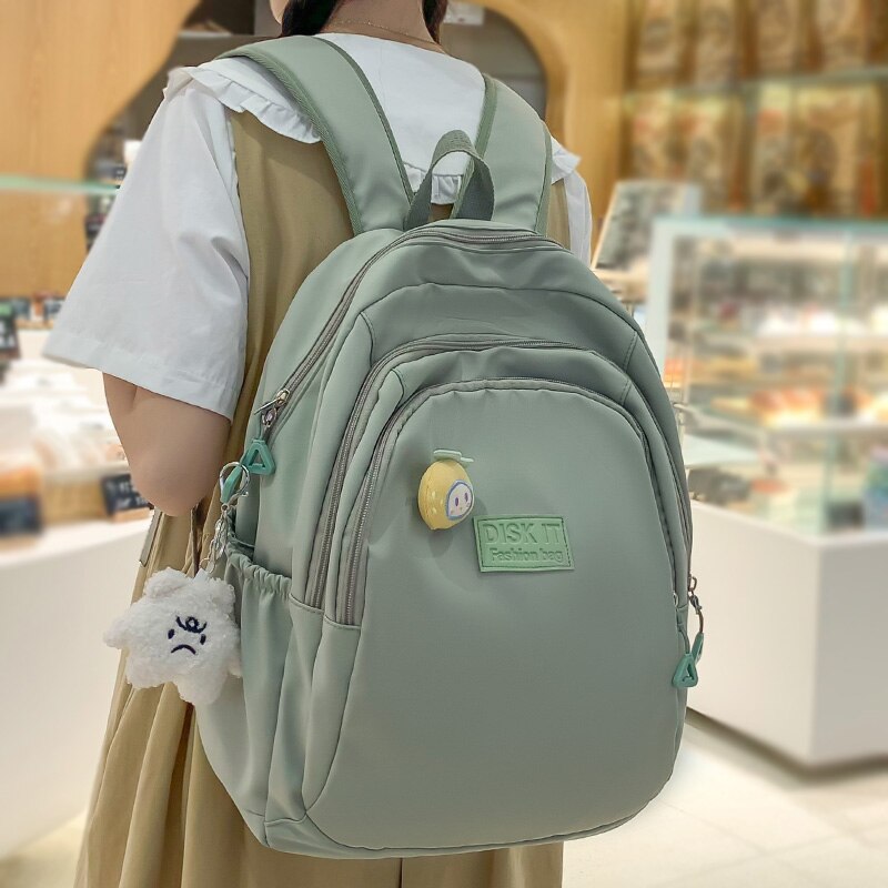 Mojoyce Girl Kawaii Green Laptop Backpack Trendy Women Cute Leisure SchoolBag Female Nylon Book Bag Fashion Ladies Travel College Packet