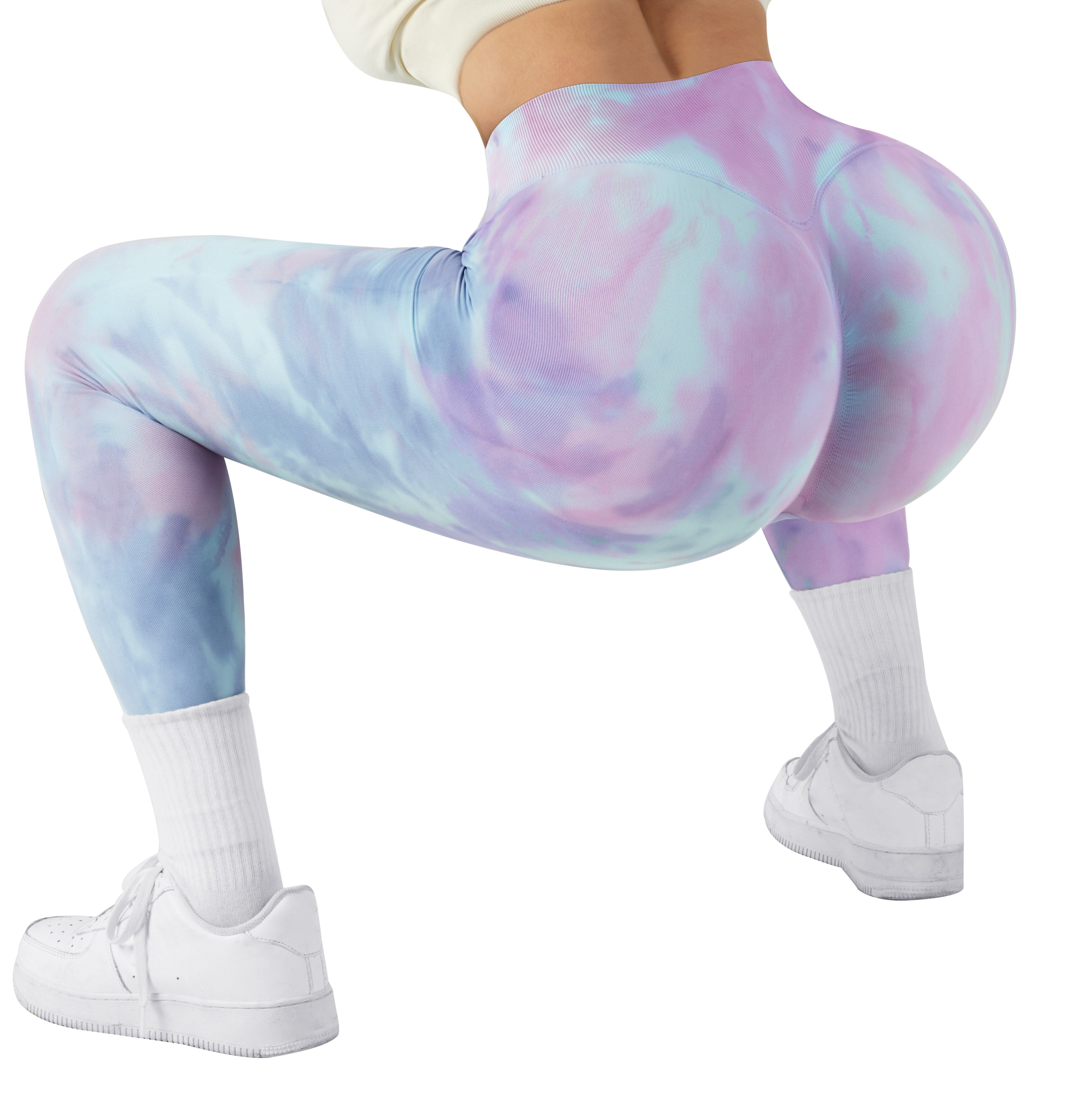Mojoyce Yoga Leggings For Fitness Women Sport Tights Seamless Scrunch Butt Legging High Waist Sportswear Tie Dye Workout Tights Gym Pant