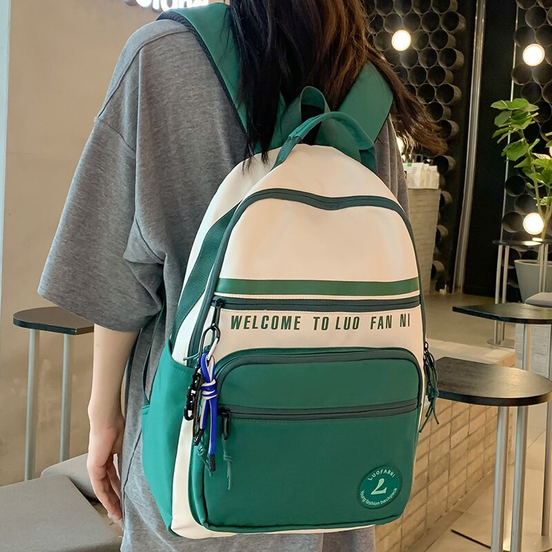 Back to School New Lady Red Student Bag Girl Travel Book Backpack Trendy Female Laptop Leisure College Backpack Fashion Women Nylon School Bags