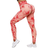 Mojoyce Yoga Leggings For Fitness Women Sport Tights Seamless Scrunch Butt Legging High Waist Sportswear Tie Dye Workout Tights Gym Pant