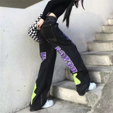 Mojoyce High Street Straight Jeans Female Spring 2022 Womens Korean Fashion  Streetwear Print Wide Leg Daddy Pants Woman Baggy Jeans Y2K