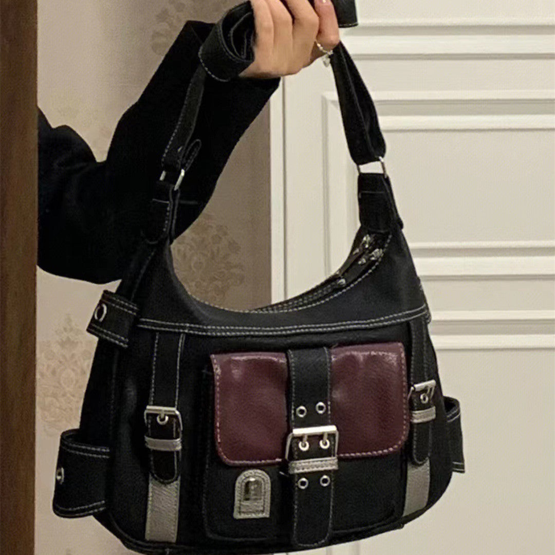 MOJOYCE-90s Vintage Pu Leather Y2K Crossbody Bag