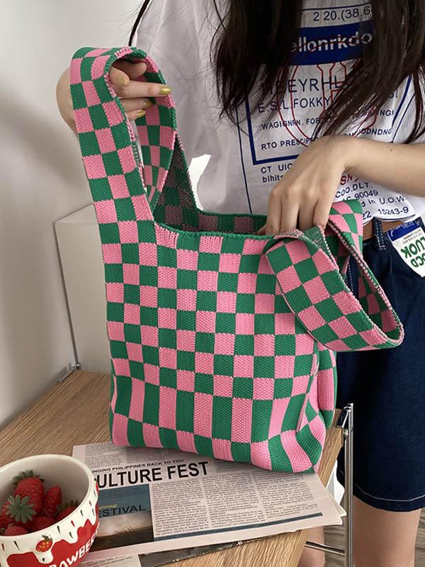 Mojoyce-Original Casual 3 Colors Plaid Handbag