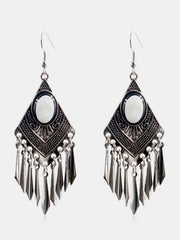 Mojoyce-Tassel diamond metal Earrings