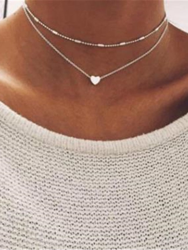 Women's necklace Chic & Modern Fashion Street / Multilayer Layered Heart Choker Necklaces/ Dailywear / Spring / Summer / Fall / Winter