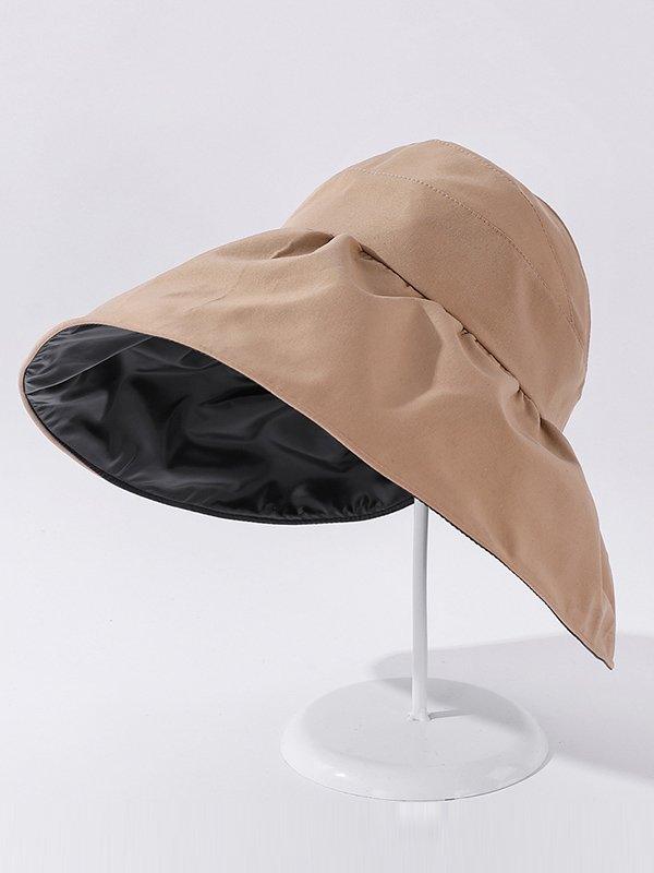 Mojoyce-Casual Solid Color Hole Sun-Protection Hat