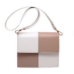 MOJOYCE-Contrast Stitching Square Shoulder Bag