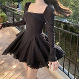 MOJOYCE-Women Summer Sexy y2k Fairy Dress Casual Loose Dress Solid Color One Shoulder Slim Fit Fairy Dress
