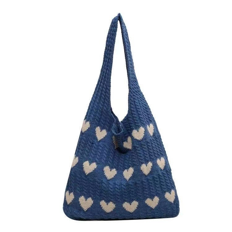 MOJOYCE-The Sweetheart Satchel Knitted Tote Bag