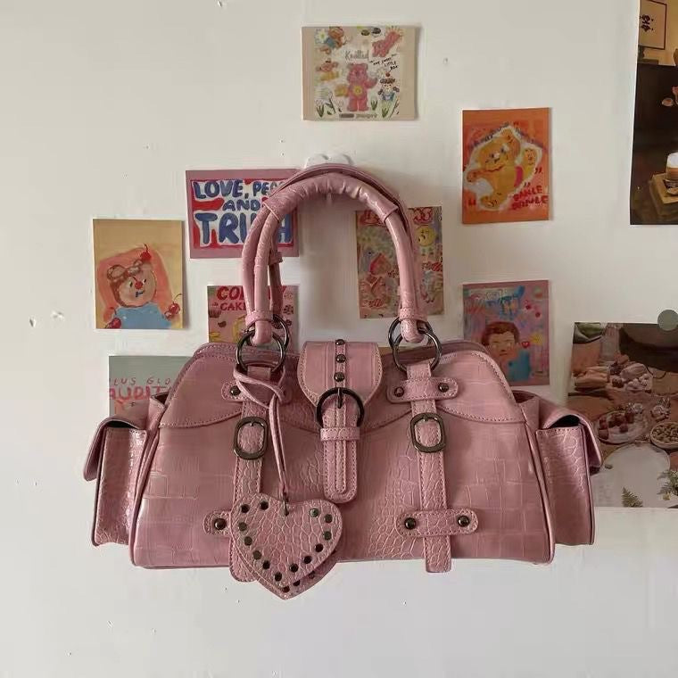 MOJOYCE-Buckle Babe Pink Shoulder Bag