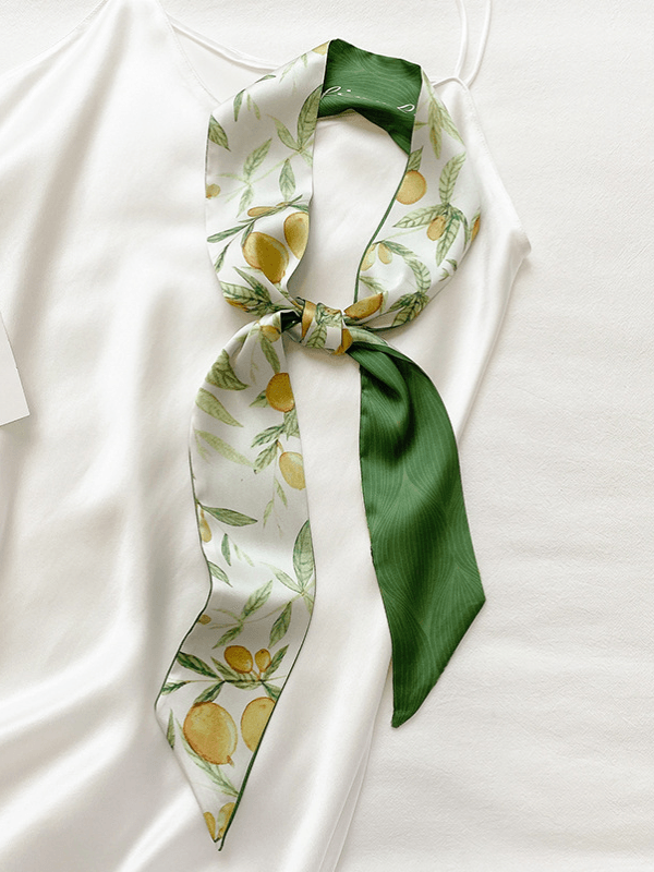 Mojoyce-Fashion Green Pals Tie-Dyed Sun Protection Hair Band& Silk Scarf