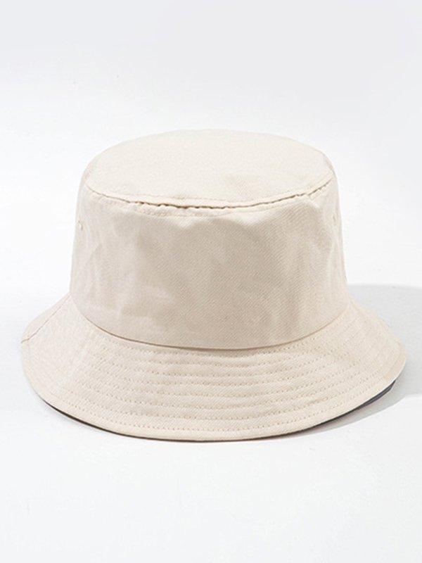 Mojoyce-Solid Color Simple Sun Protection Fisherman Hat