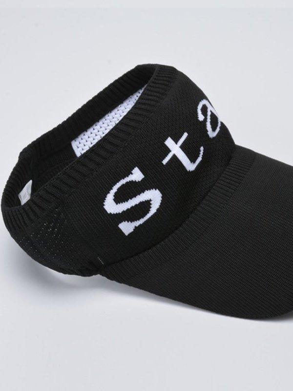 Mojoyce-Solid Color Letter Print Breathable Sports Sun Protection Hat