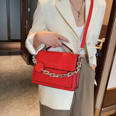 MOJOYCE-Solid Color Letter Flap Organ Crossbody Bag