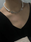 Mojoyce-Chic Pearl Split-Joint Necklace