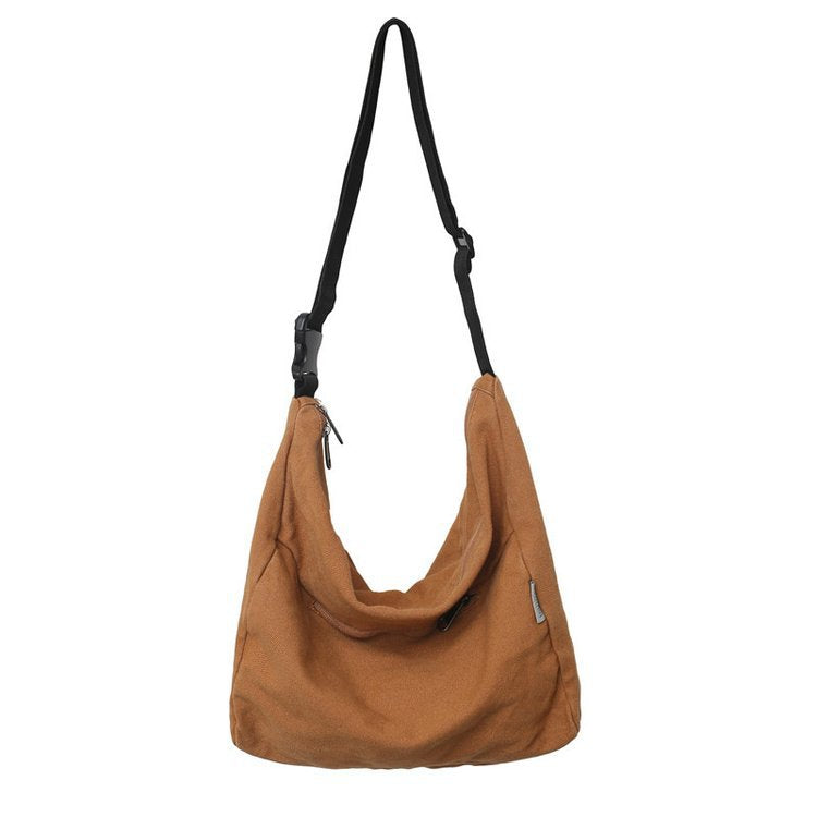 MOJOYCE-Washed Large Canvas Crossbody Bag