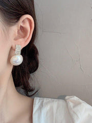 Mojoyce-Large Pearl Earrings