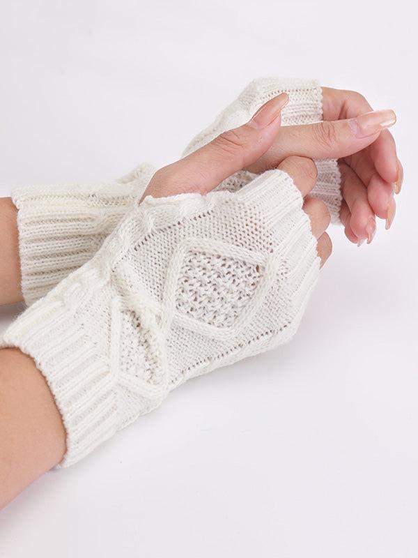 Mojoyce-Simple 9 Colors Jacquard Knitting Gloves