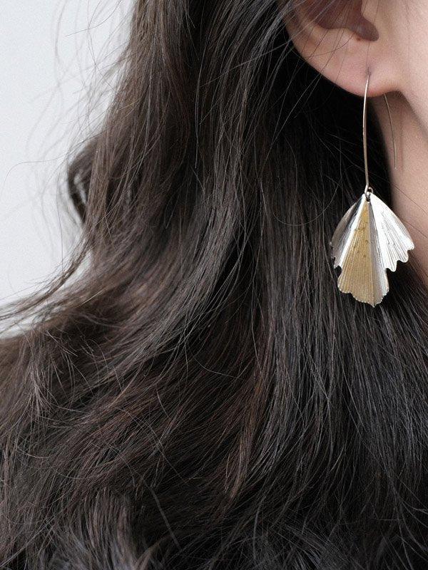 Mojoyce-Retro Simple Leaf Shape Eardrop  Earrings Accessories