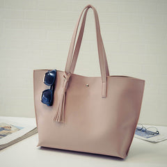 MOJOYCE-Pink Time Tassel Buckle Single Shoulder Bag