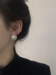 Mojoyce-Simple Fashion 925 Silver Needle Pearl Earrings