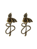 Mojoyce-Vintage Snake Shape Flower Shape Earrings Accessories