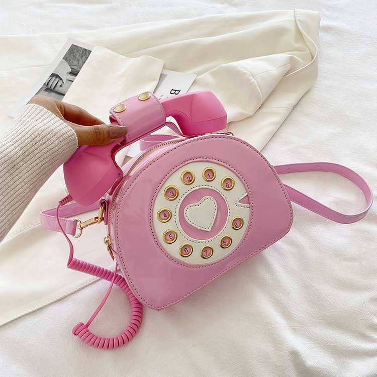 MOJOYCE-Telephone Shaped PU Leather Shoulder Bag